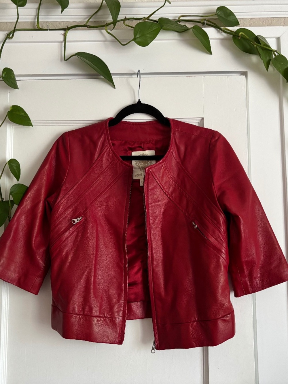 BB Dakota red leather jacket